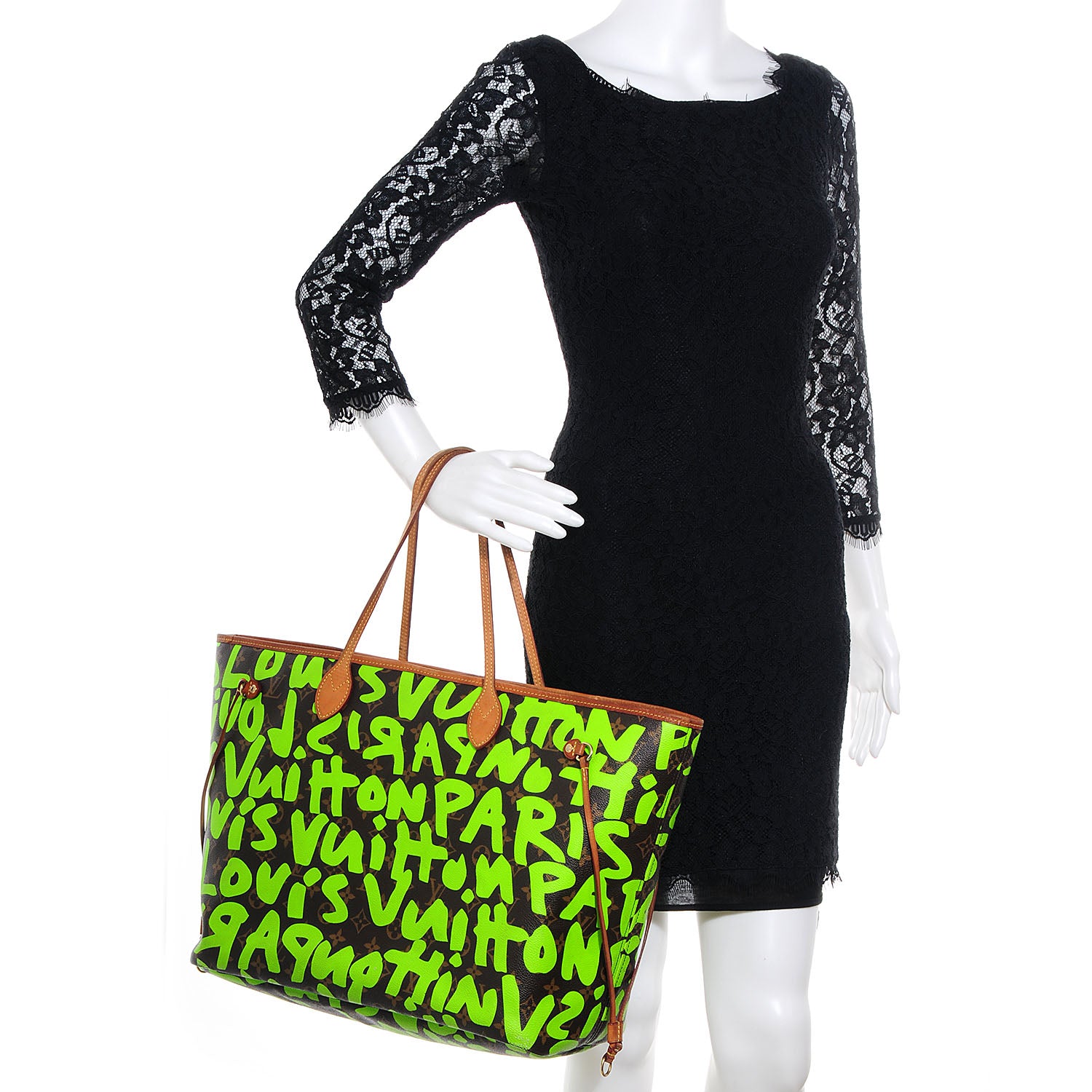Louis Vuitton Monogram Graffiti Neverfull GM Green 2 of 8