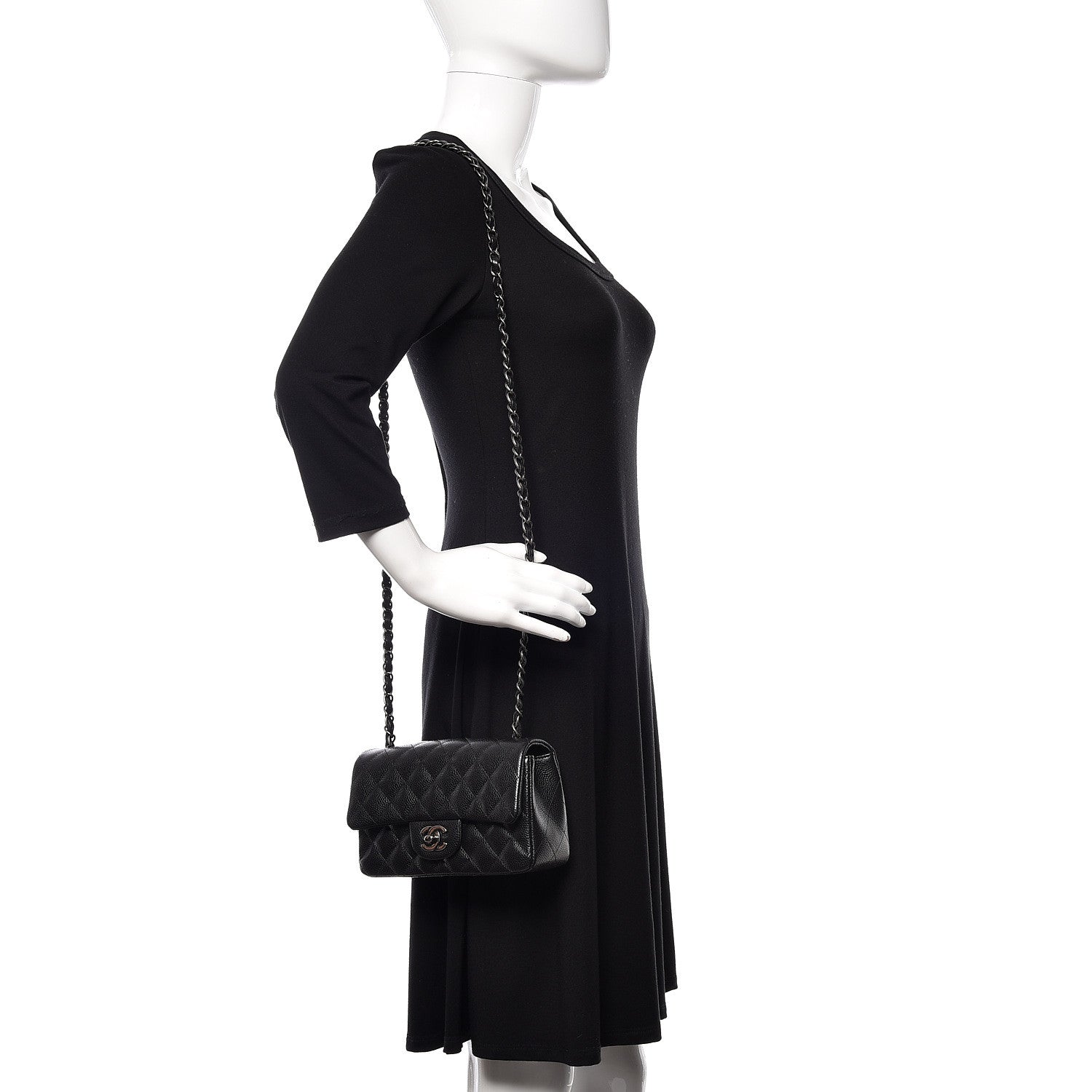 Chanel Caviar Quilted Mini Rectangular Flap Black 2 of 10