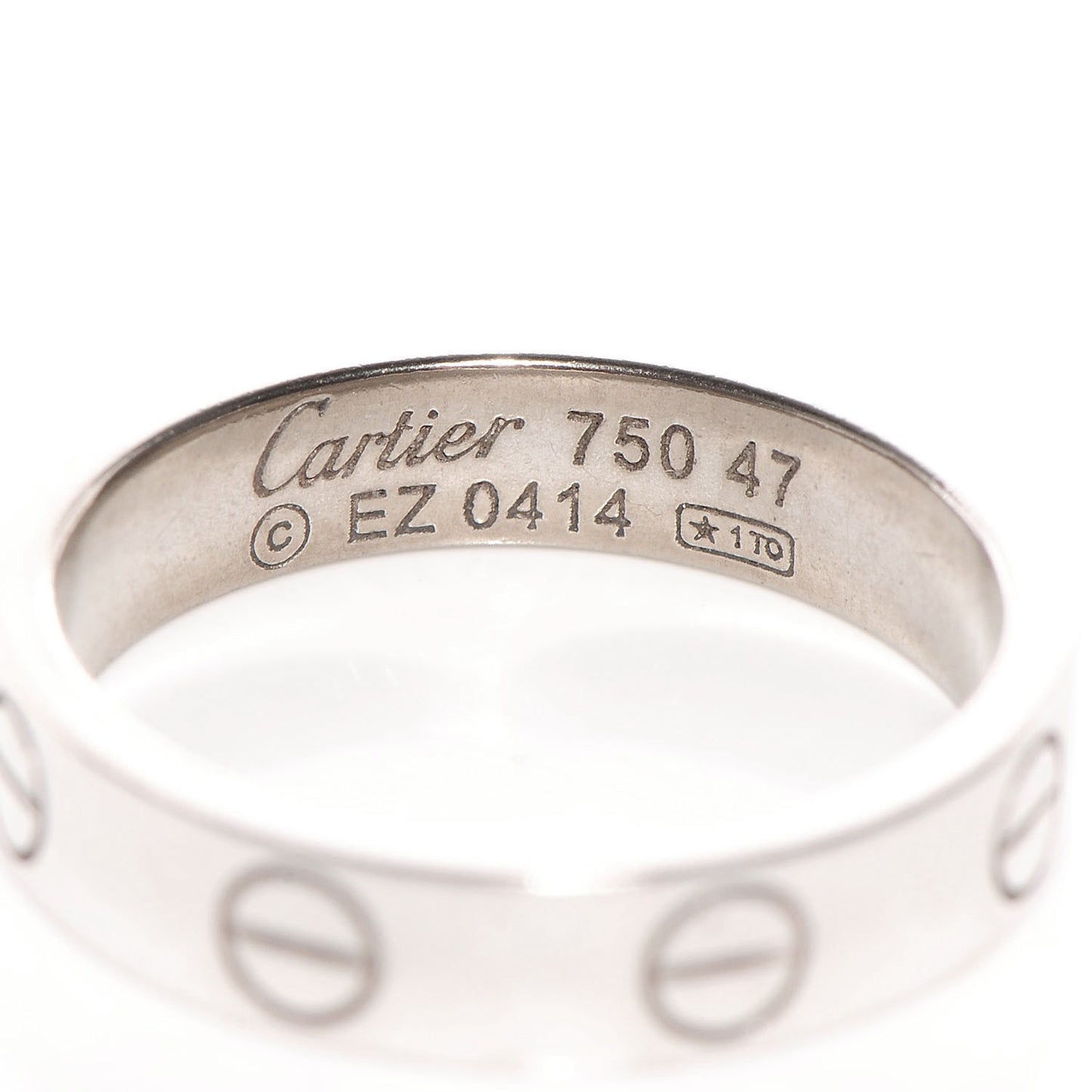 18K White Gold 3.5mm LOVE Wedding Band Ring 47 4