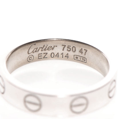 Cartier 18K White Gold 3.5mm LOVE Wedding Band Ring 47 4 3 of 5