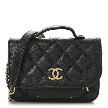 Chanel Caviar Quilted Business Affinity Clutch With Chain Black 1 of 10