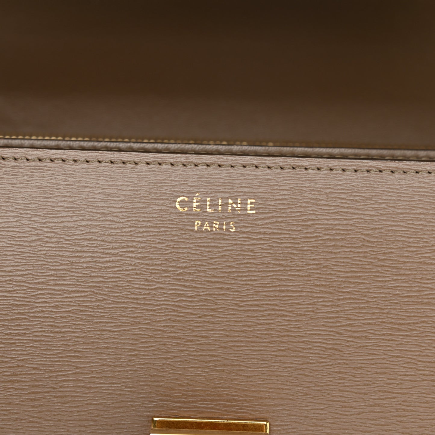 Liege Calfskin Medium Classic Box Flap Bag Taupe