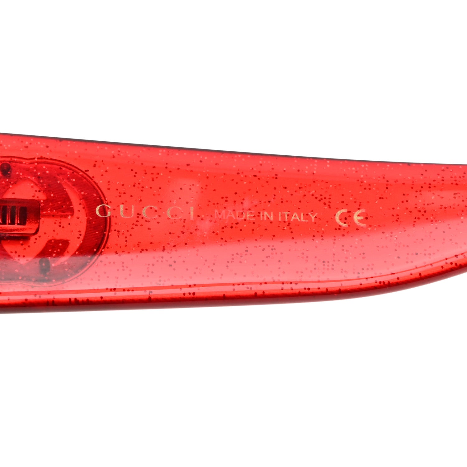 Gucci Acetate Glitter Round Frame Sunglasses GG0142SA Red 6 of 8