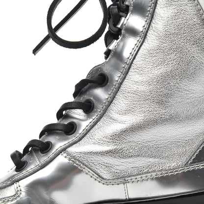 Louis Vuitton Patent Calfskin Spaceship Laureate Platform Desert Boots 37.5 Silver 14 of 21