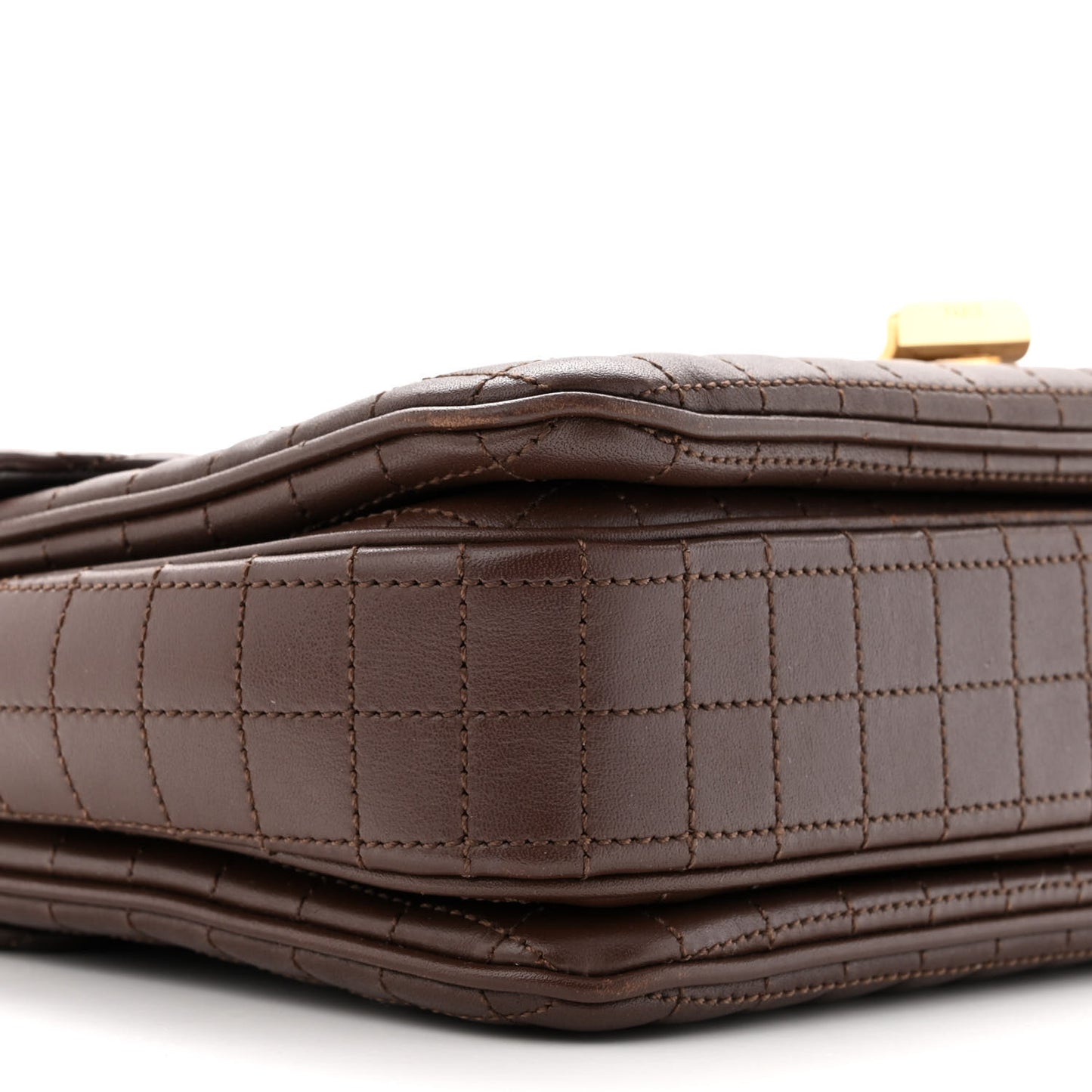 Calfskin Quilted Medium C Bag Camel