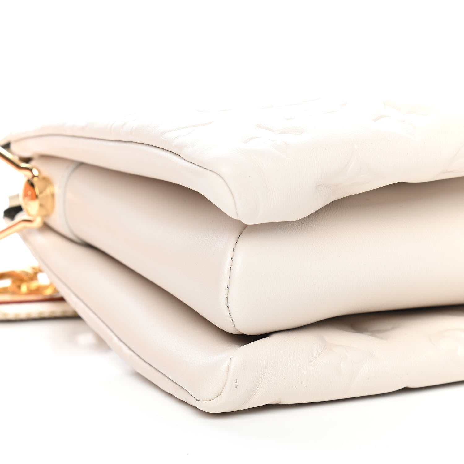 Louis Vuitton Lambskin Embossed Monogram Coussin PM Cream 7 of 8
