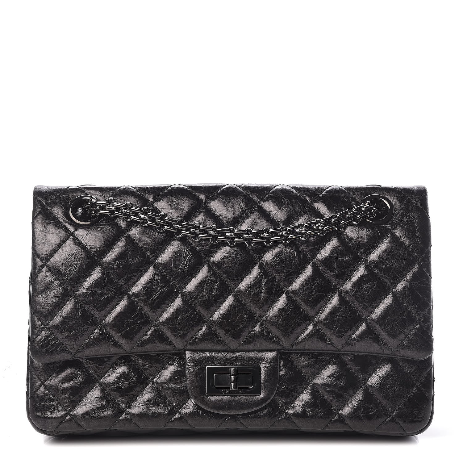 Chanel Metallic Aged Calfskin Quilted 2.55 Reissue 225 Flap So Black 1 of 15