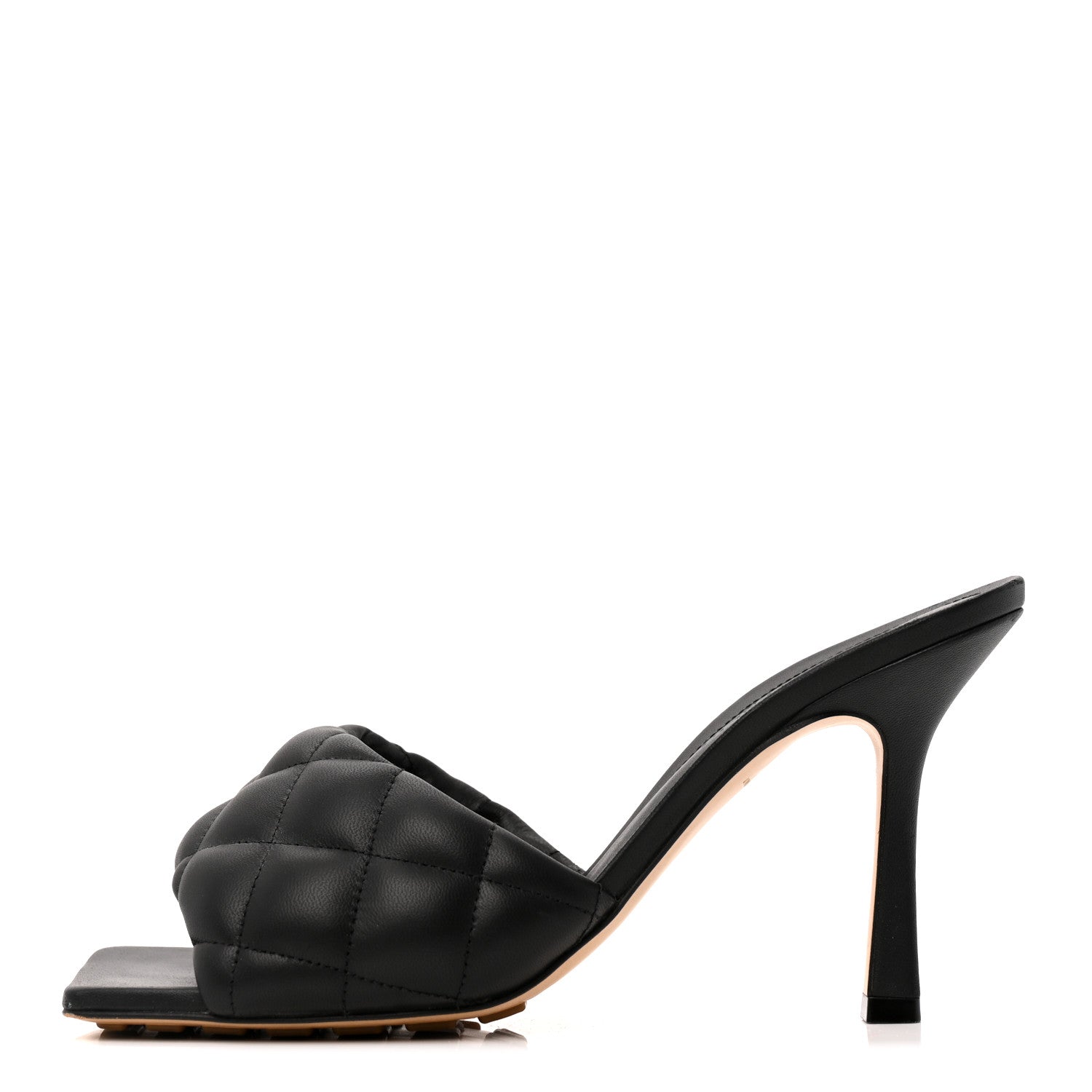 Bottega Veneta Nappa Matelasse Padded Mule Sandals 37 Black 1 of 8