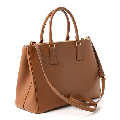 Prada Saffiano Lux Large Galleria Double Zip Tote Caramel 3 of 10