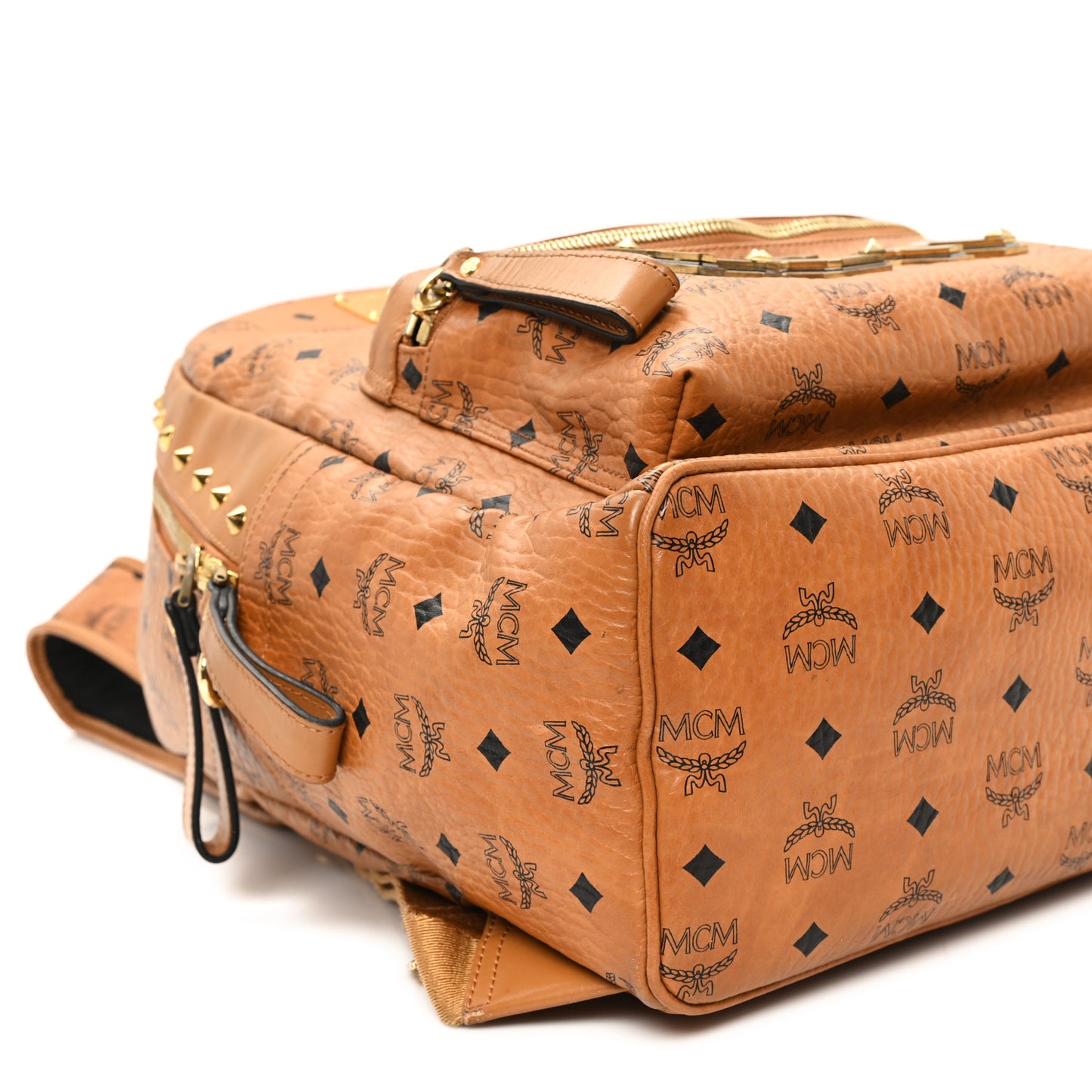 Visetos Studded Medium Stark M Logo Collection Backpack Cognac