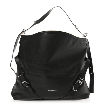 Givenchy Calfskin Shearling Large Voyou Bag Chocolate 1 of 9