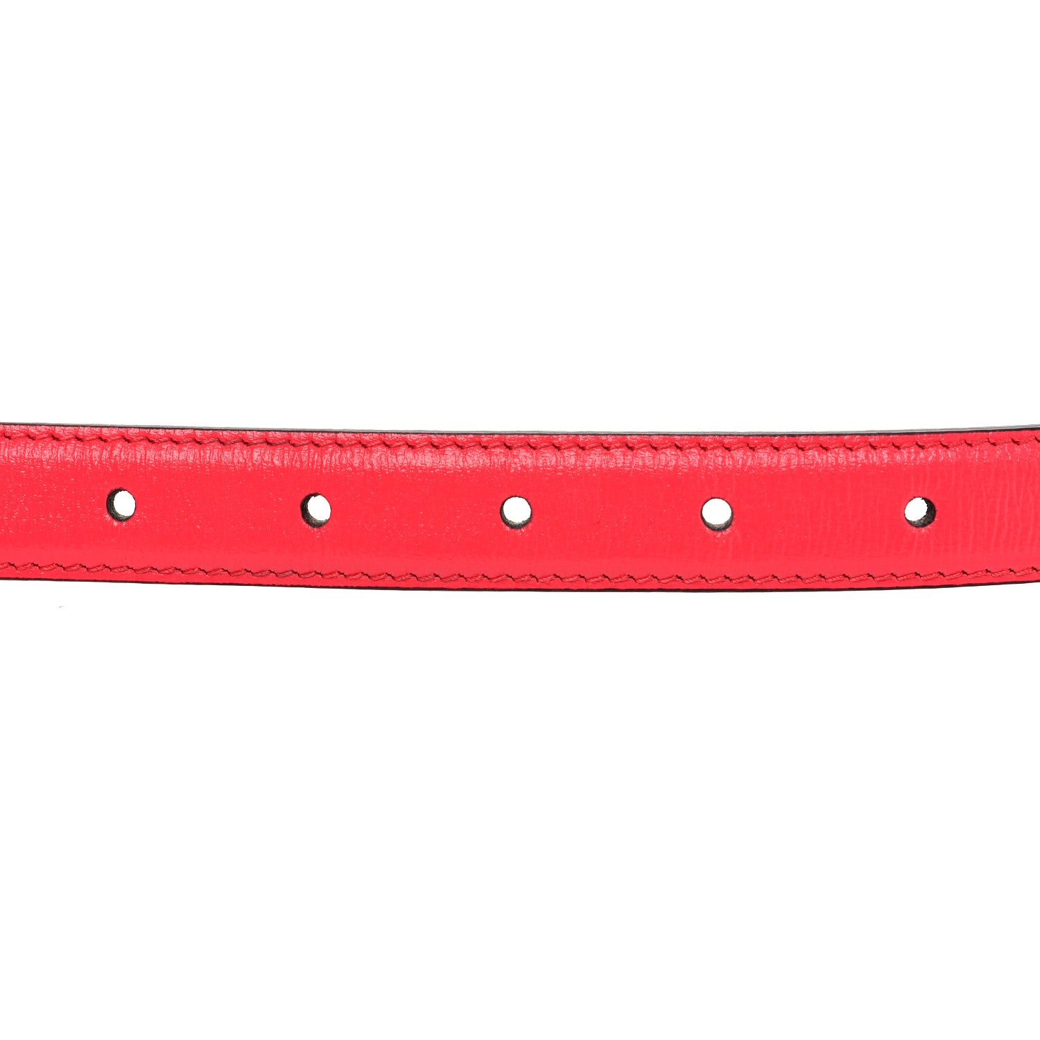 Gucci Azalea Calfskin Enamel Monochrome Double G 20mm Belt 80 32 Runway Coral 3 of 5