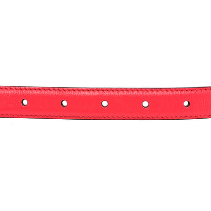 Gucci Azalea Calfskin Enamel Monochrome Double G 20mm Belt 80 32 Runway Coral 3 of 5