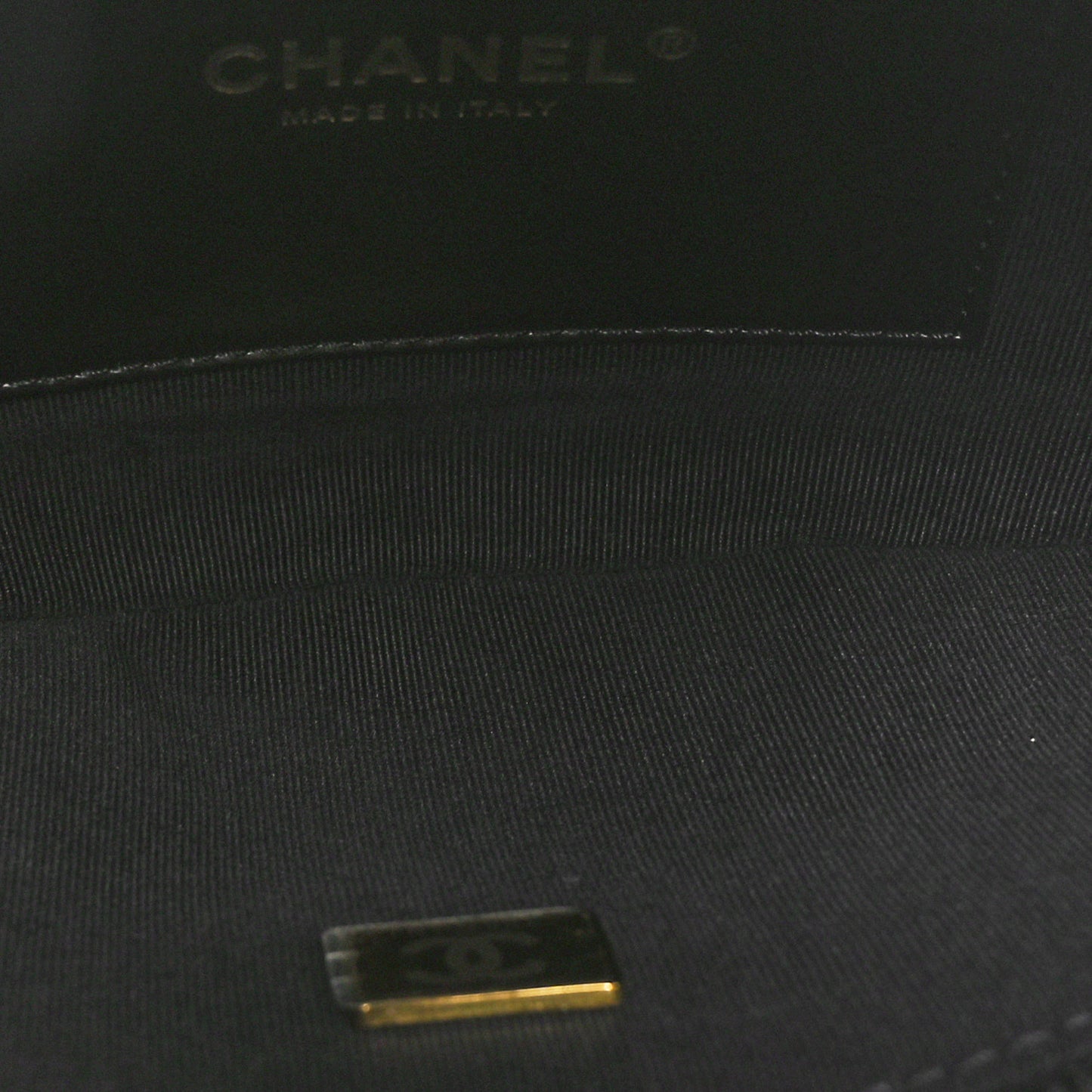 Lambskin Enamel Quilted Waist Bag Black