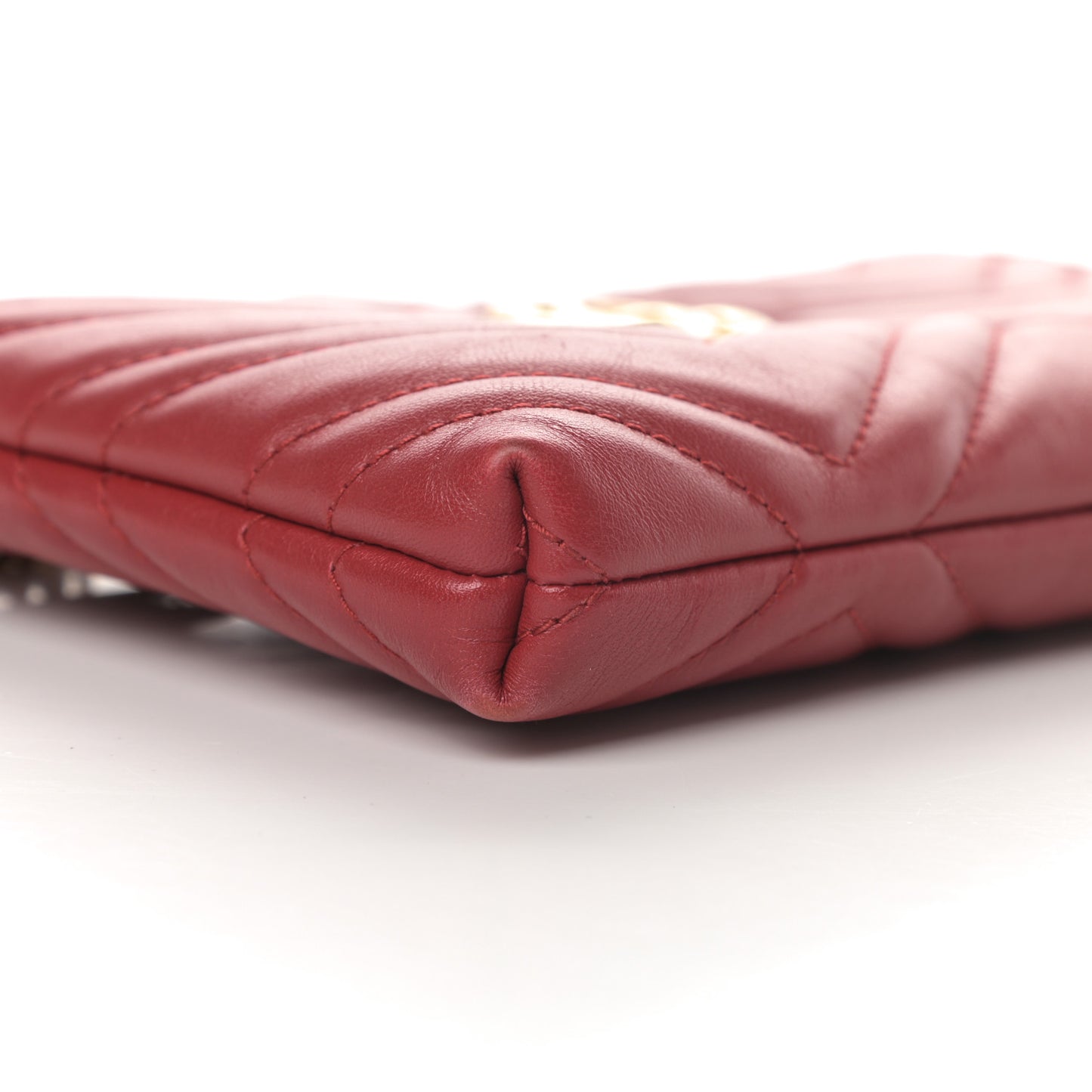 Calfskin Matelasse Mini GG Marmont Chain Bag Hibiscus Red