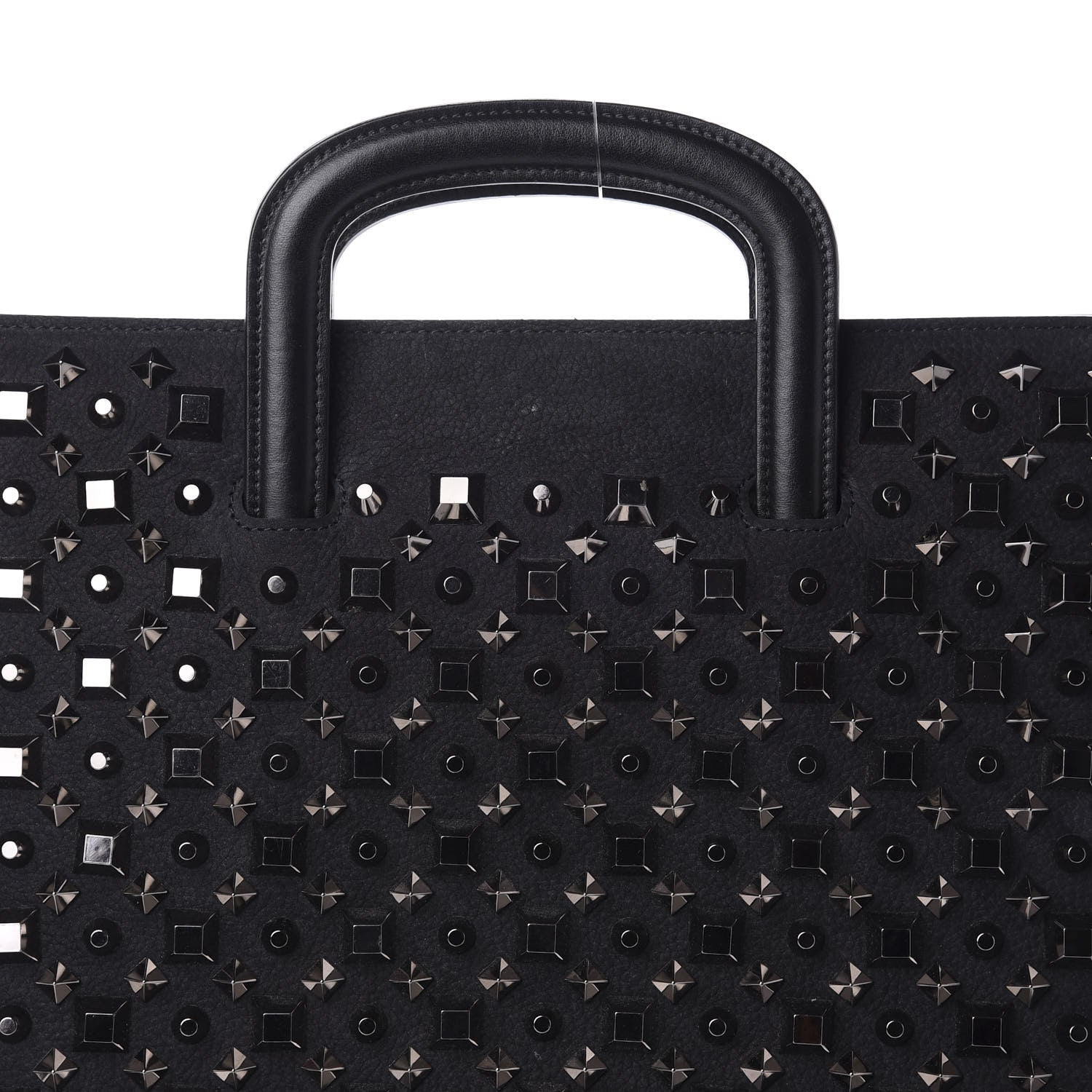 Christian Louboutin Calfskin Spiked Studded Large Trictrac Portfolio Bag Black 9 of 9