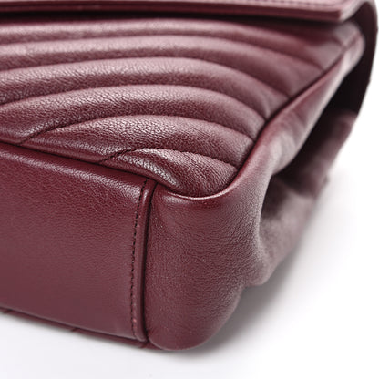 Saint Laurent Sheepskin Matelasse Chevron Monogram Medium College Bag Rouge Legion 12 of 16