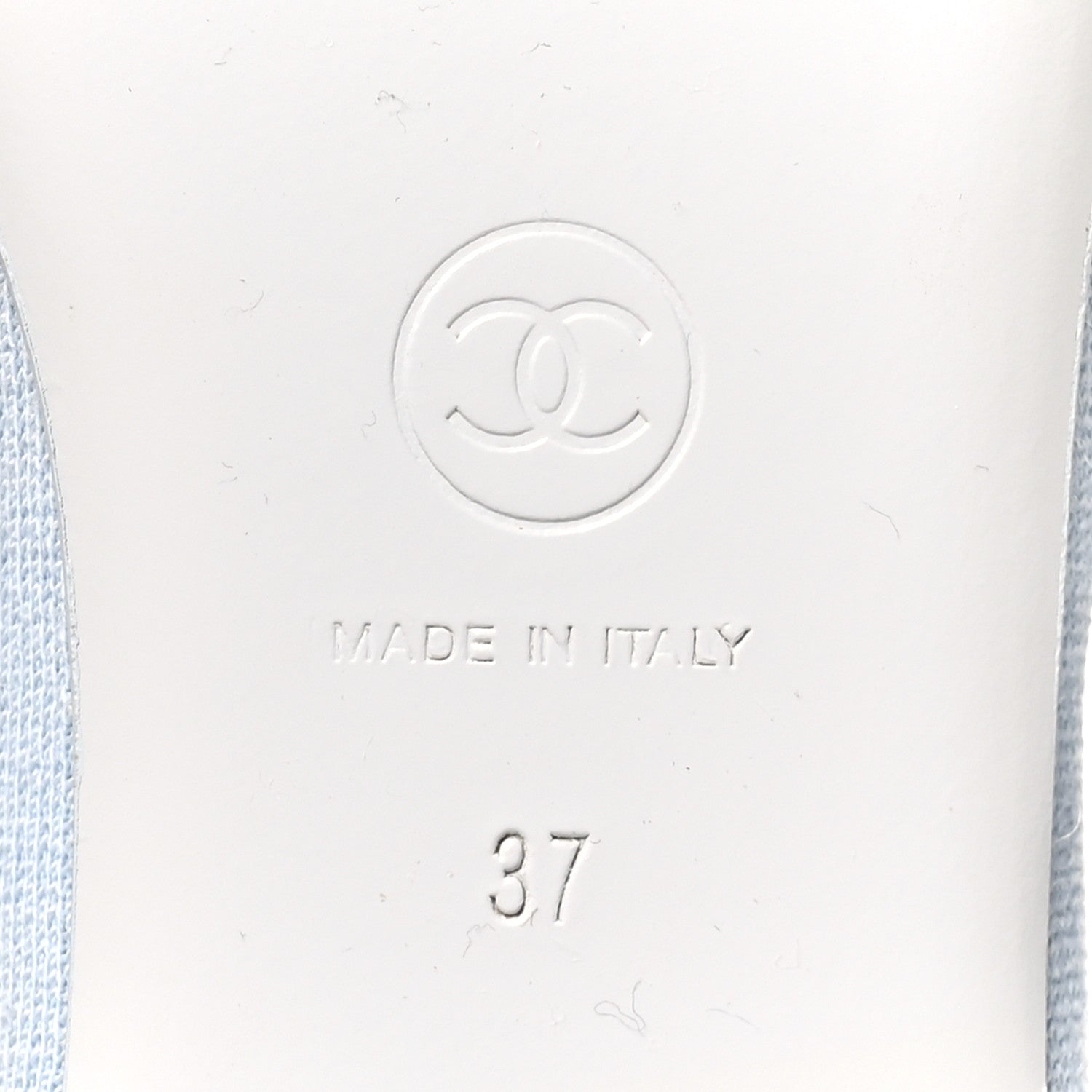 Chanel Fabric Grosgrain Mary Jane Flats 37 Light Blue Black 8 of 10