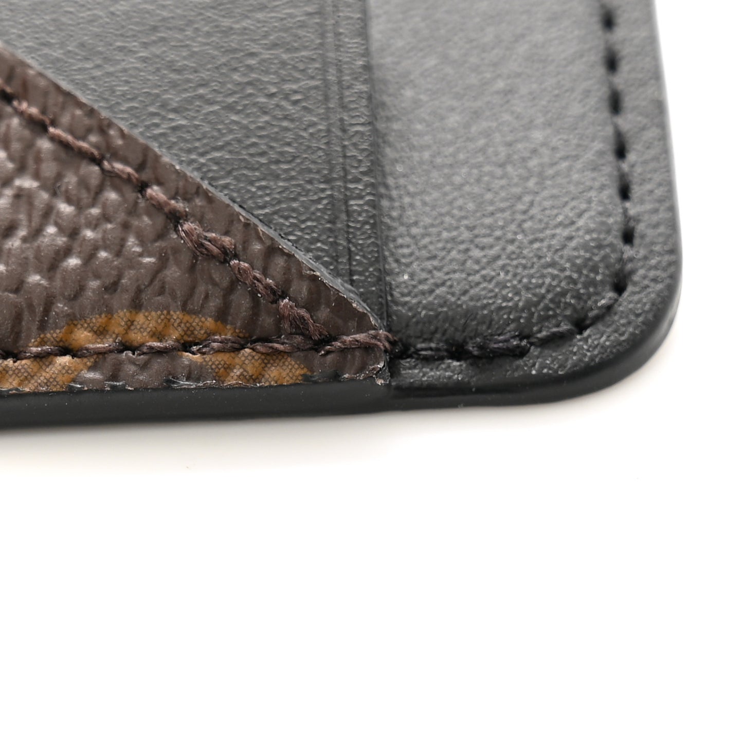 Monogram Macassar Porte-Cartes Magnet Noir