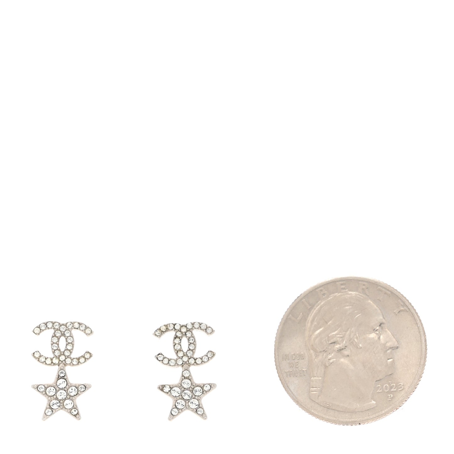 Crystal CC Starfall Drop Earrings Silver