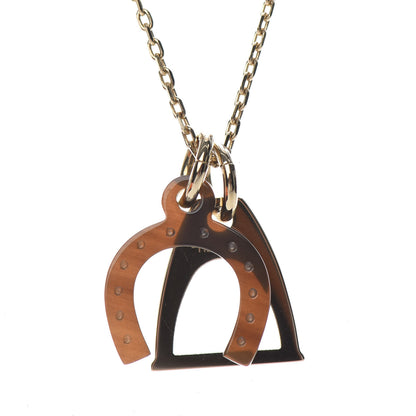 Hermes Permabrass Buffalo Horn Amulette Equestrian Pendant Necklace 4 of 6