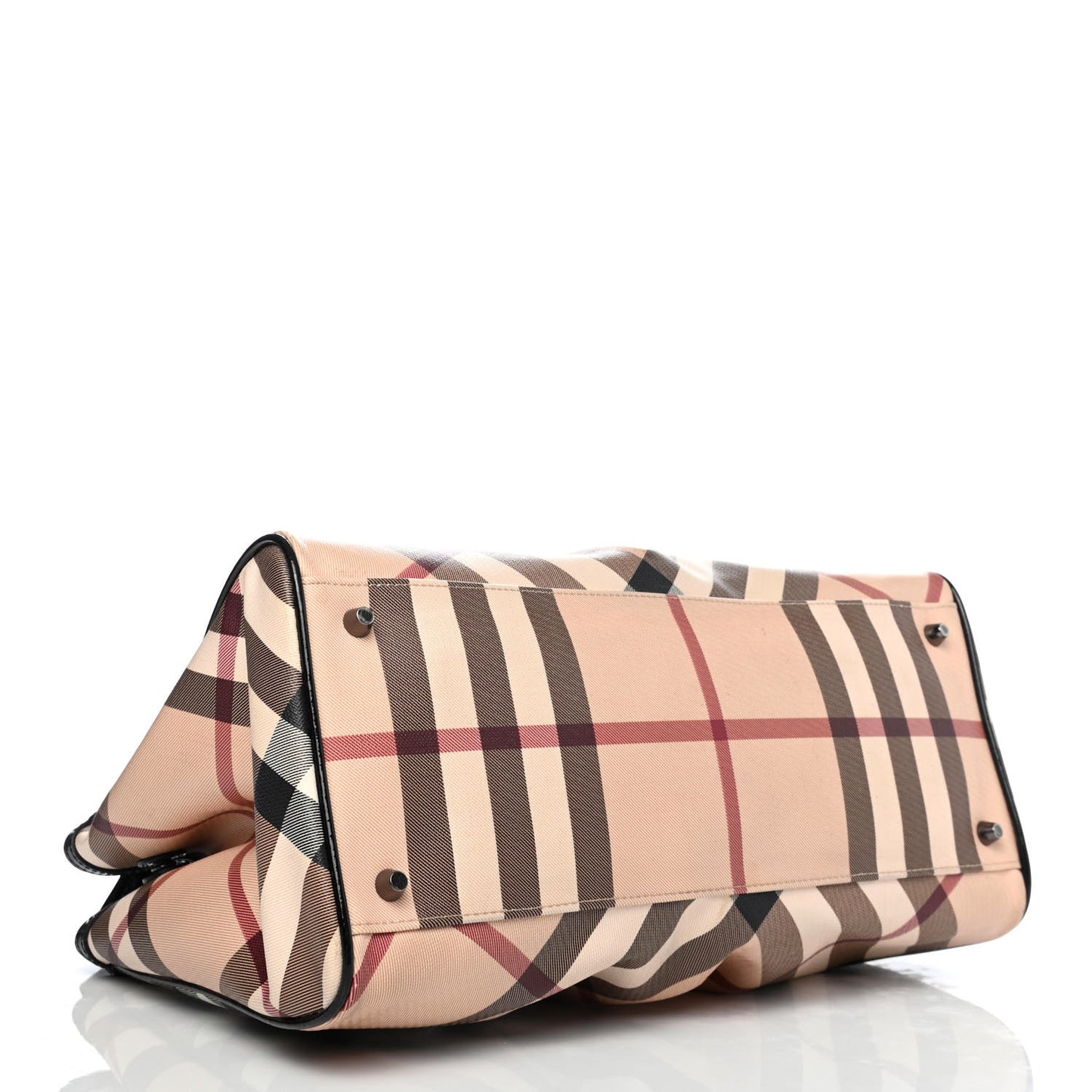 Patent Trim Supernova Check Medium Melbury Tote Black