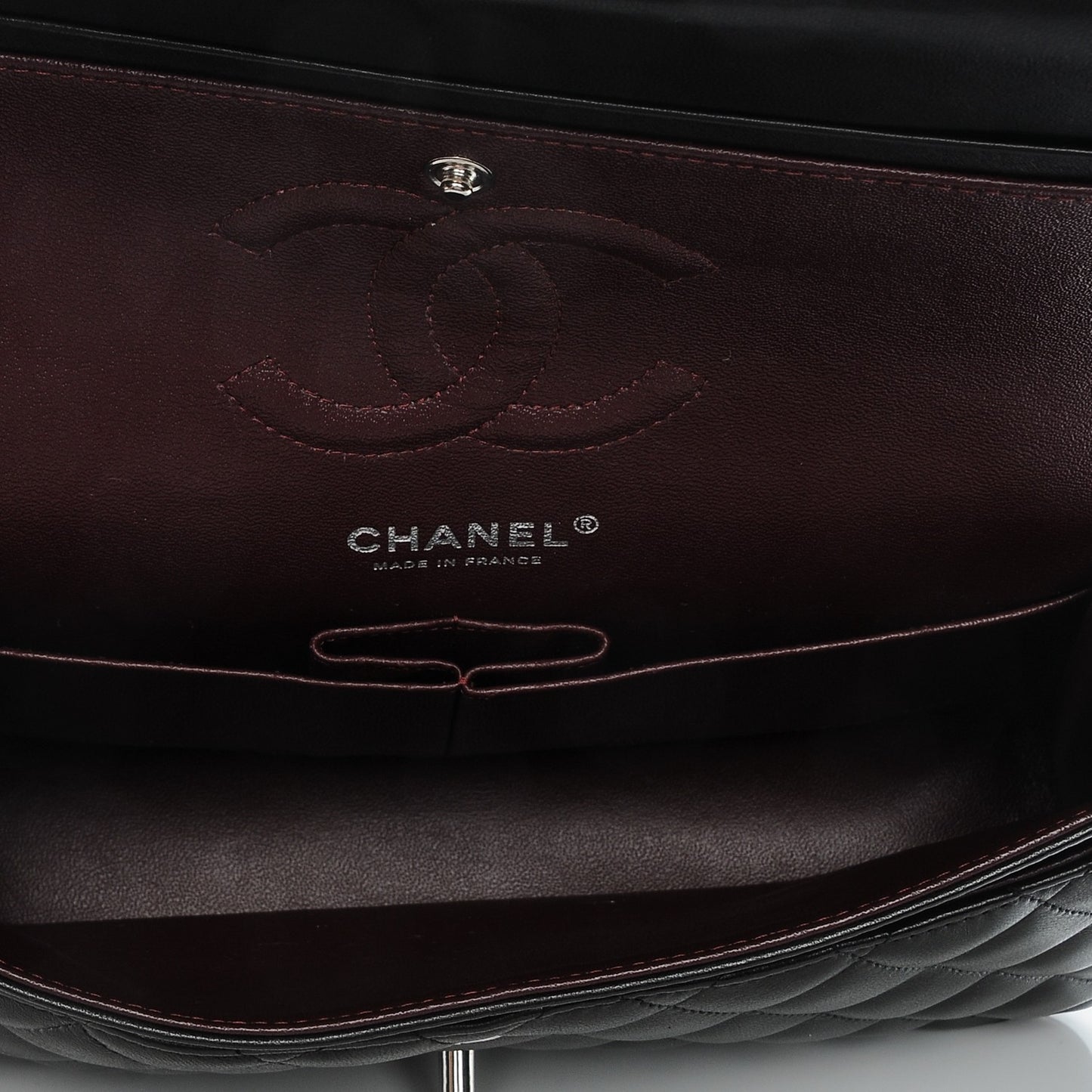 Lambskin Quilted Medium Double Flap Black