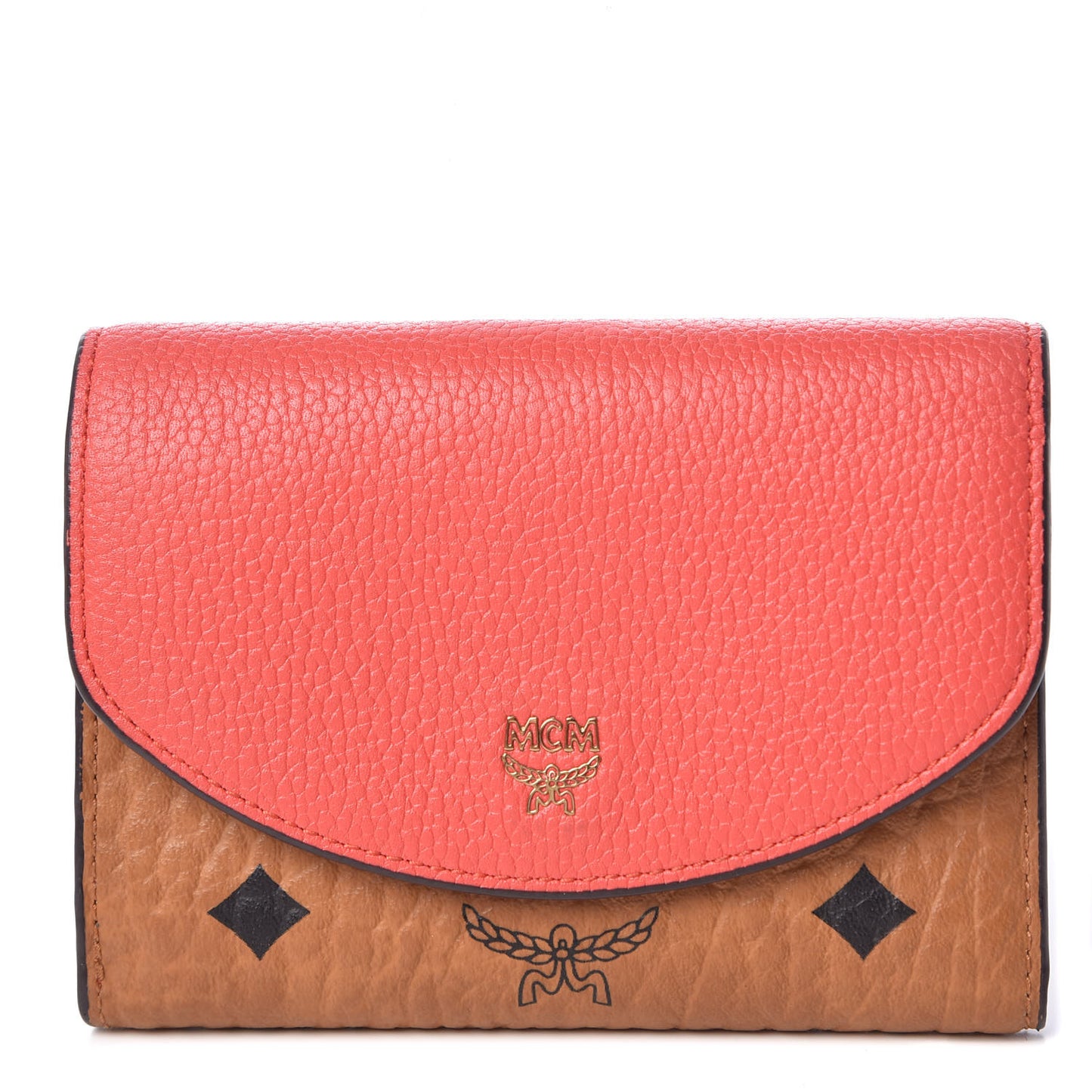 Visetos Grained Calfskin Tri-Fold Wallet Marigold Orange