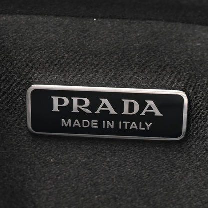 Prada Satin Crystal Metal Triangle Logo Small Double Handle Crossbody Tote Metal 6 of 9