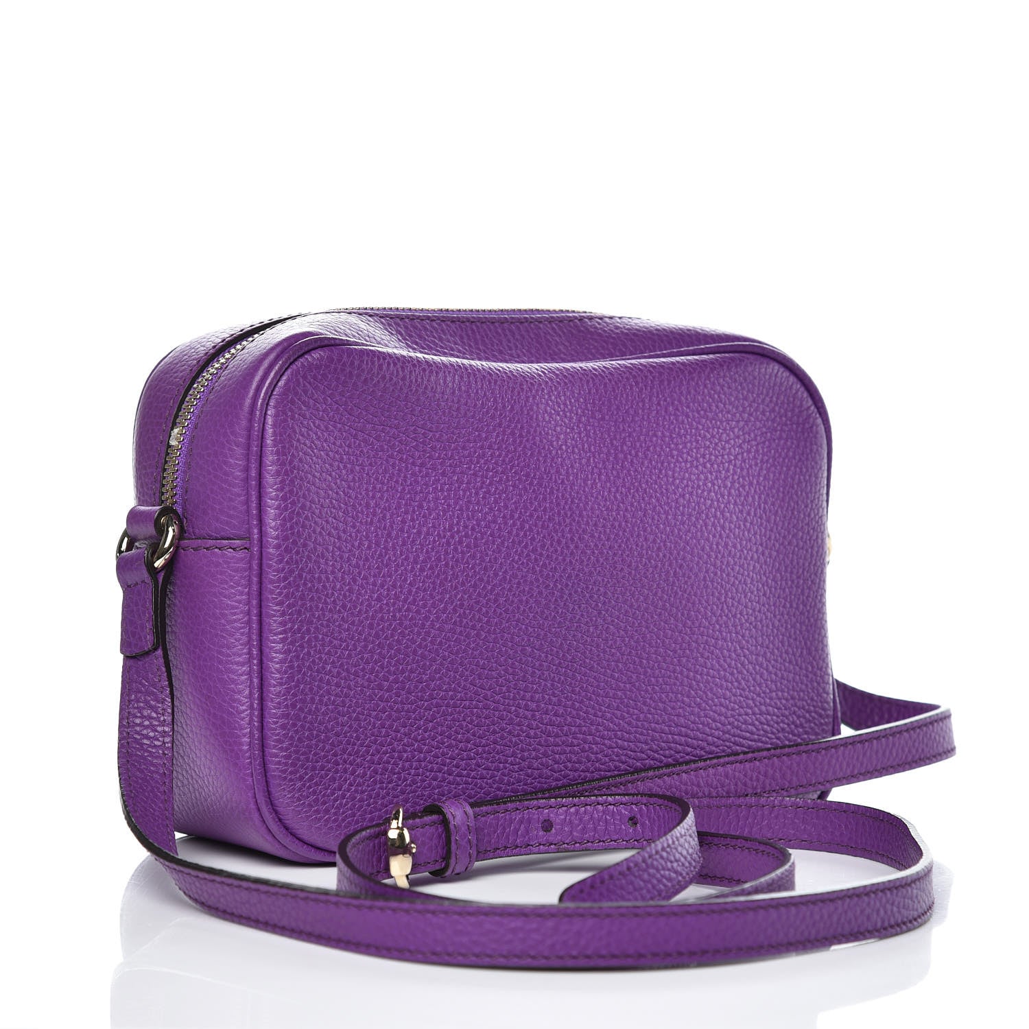 Gucci Pebbled Calfskin Small Soho Disco Bag Shine Purple 3 of 12