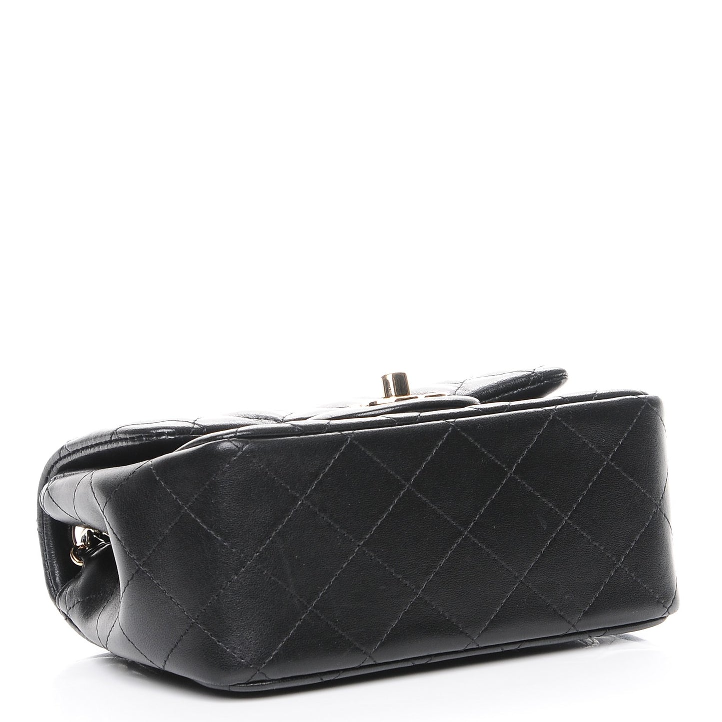 Lambskin Quilted Mini Square Flap Black