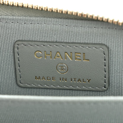 Chanel Caviar Quilted Zip Card Holder Grey 6 of 10