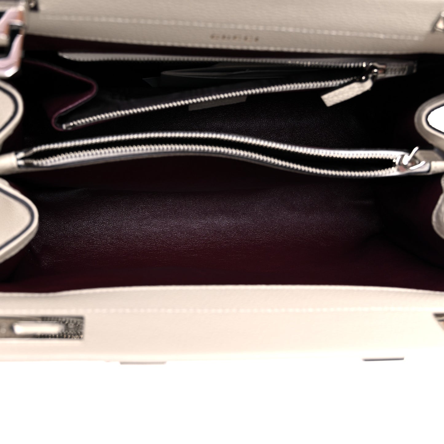 Grainy Calfskin Small Zumi Top Handle Bag Mystic White
