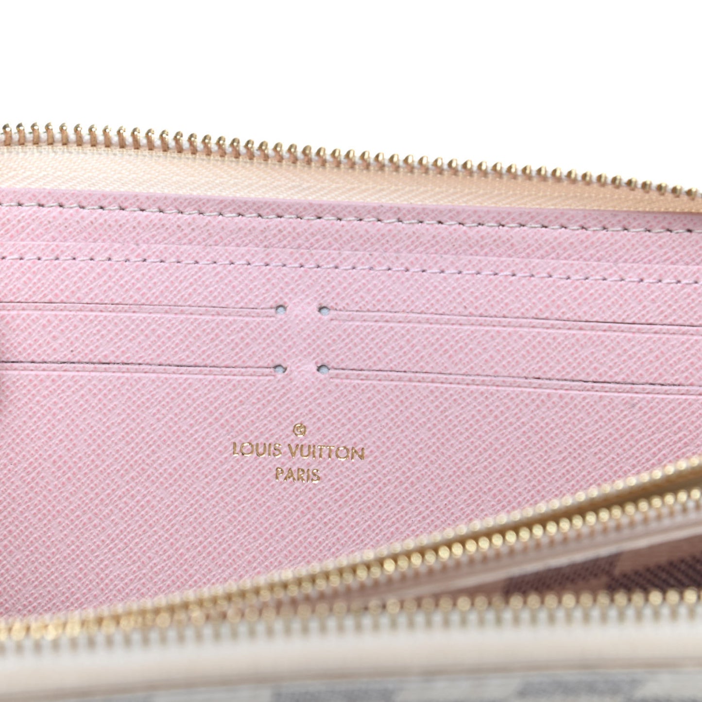 Damier Azur Clemence Wallet Rose Ballerine
