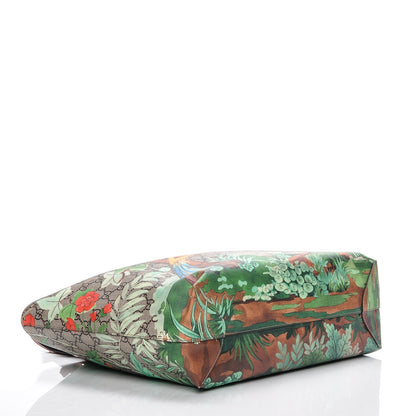 Gucci GG Supreme Monogram Tian Medium Shopping Tote Beige Multicolor Red 4 of 6