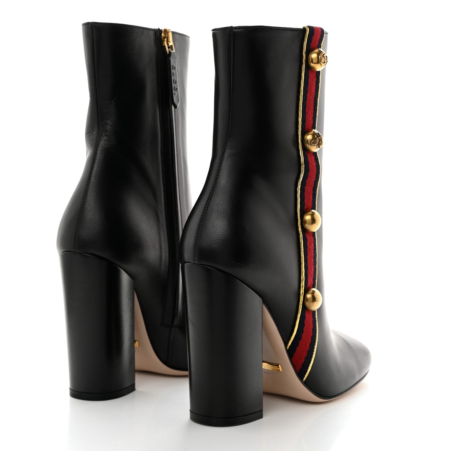 Gucci Malaga Kid Web Carly Mid Calf Boots 36.5 Black 4 of 8