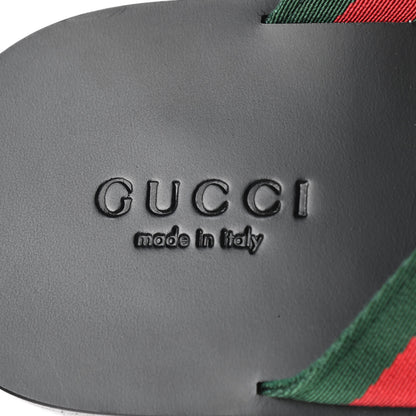Gucci Nylon Calfskin Web Mens Thong Sandals 9 Green Red Black 7 of 7