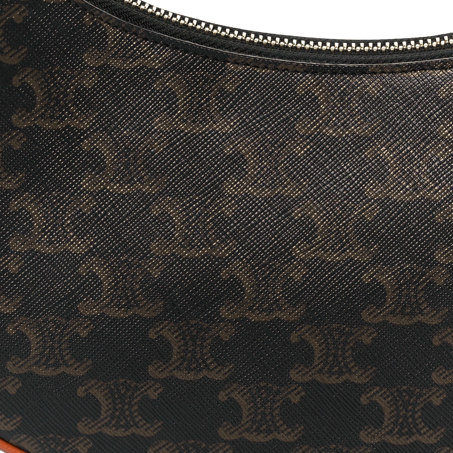 Celine Triomphe Canvas Calfskin Ava Shoulder Bag Tan 9 of 11