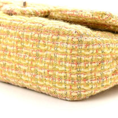 Chanel Tweed Quilted Medium Double Flap Yellow Multicolor 10 of 10