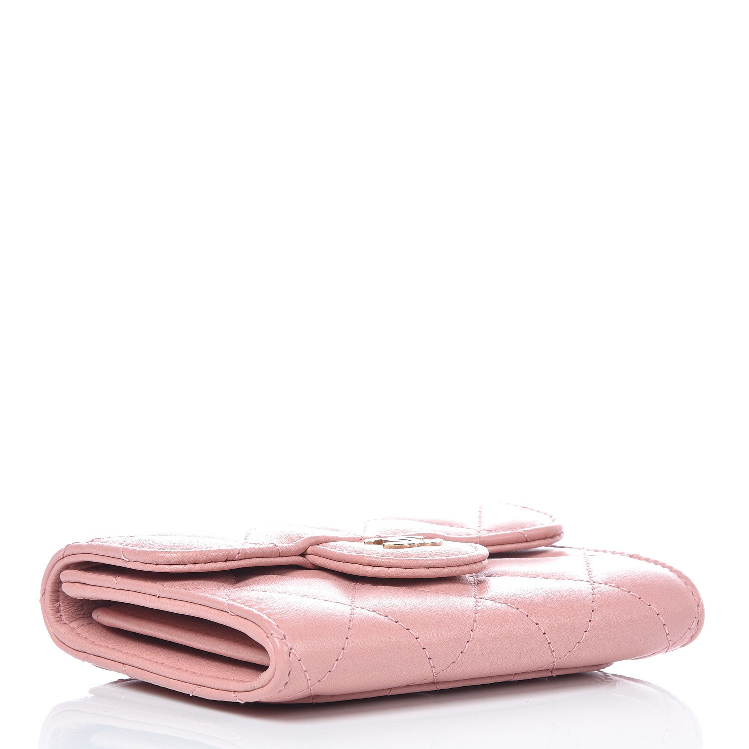 Chanel Lambskin Quilted Flap Card Holder Pink 4 of 15