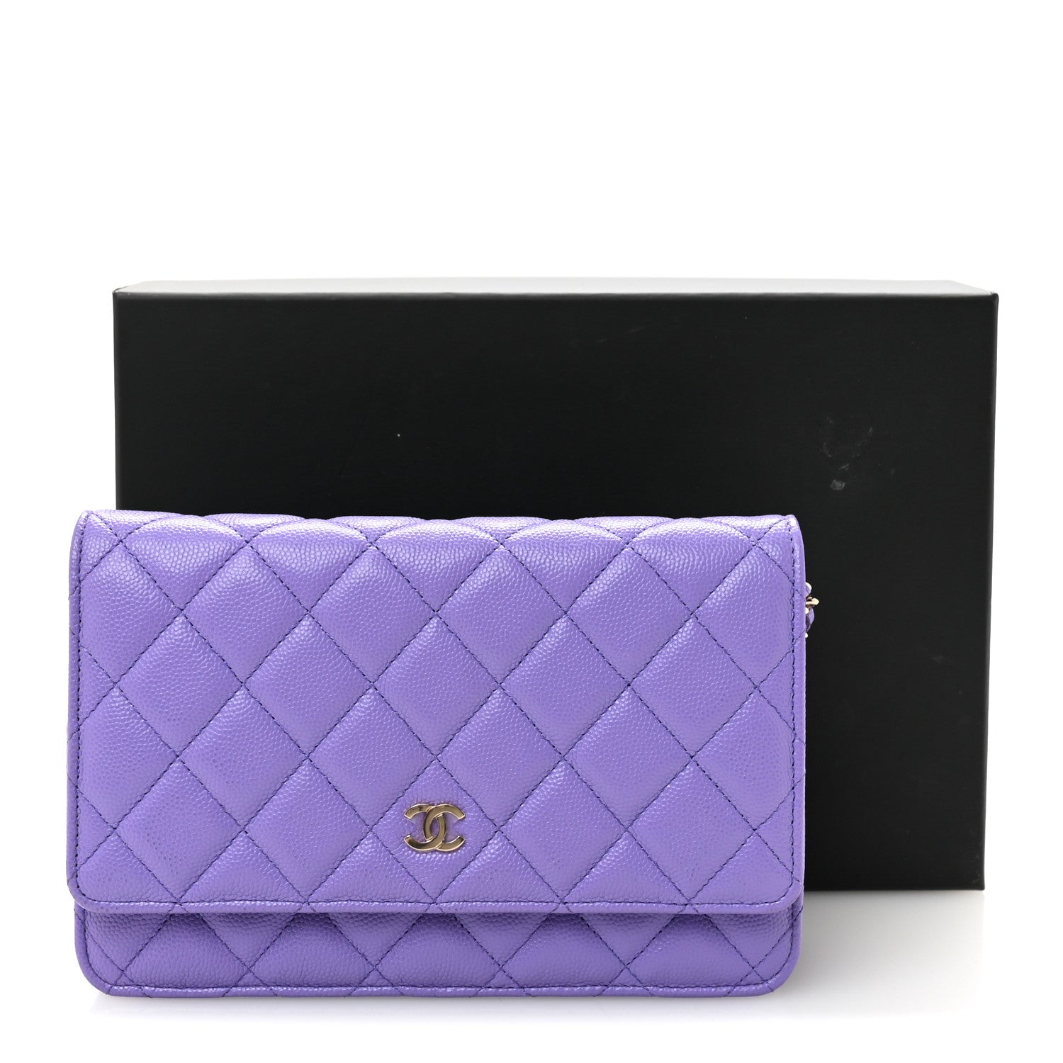 Chanel Caviar Quilted Wallet On Chain WOC Purple 12 of 12