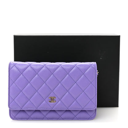 Chanel Caviar Quilted Wallet On Chain WOC Purple 12 of 12