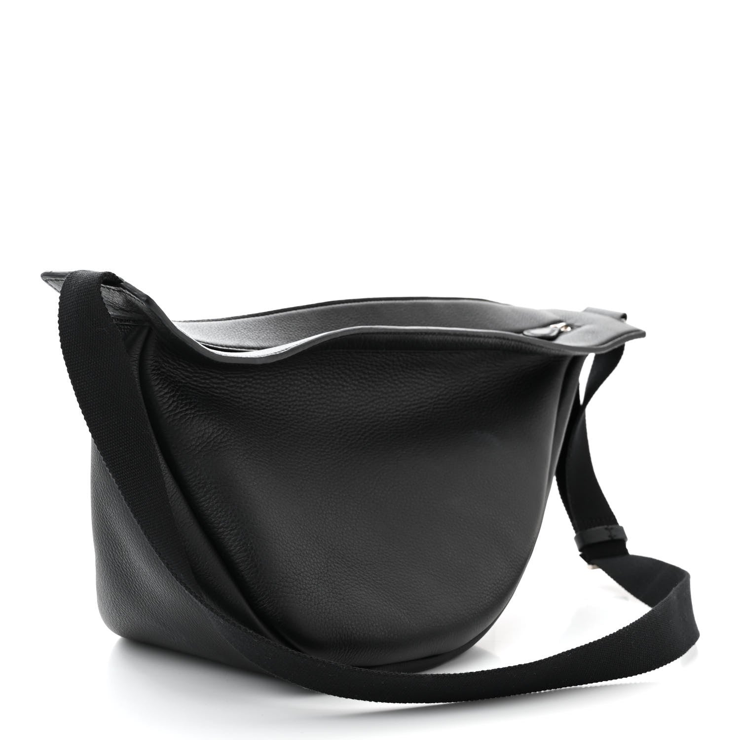 The Row Grained Calfskin Large Slouchy Banana Bag Black 3 of 9