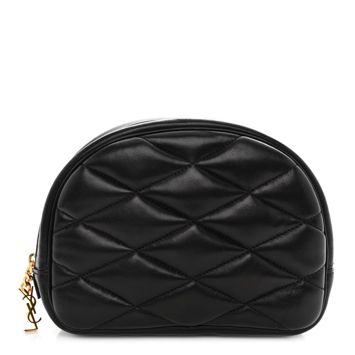 Lambskin Quilted Lolita Cosmetic Pouch Black