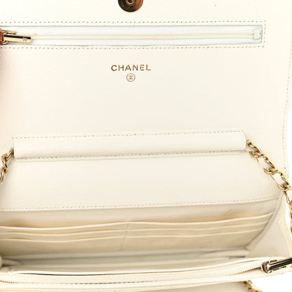 Chanel Caviar Quilted Wallet On Chain WOC White 5 of 12