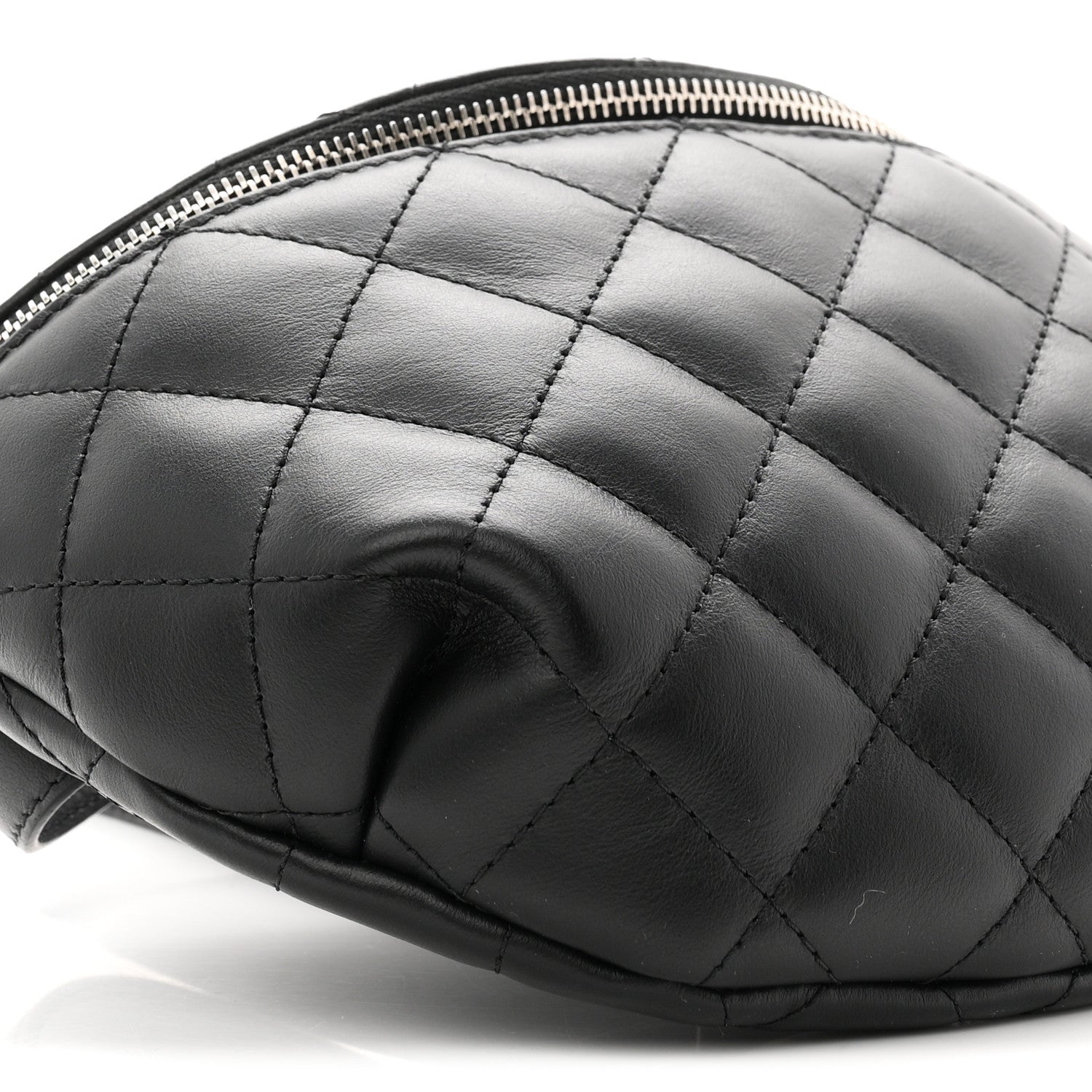 Chanel Calfskin Quilted Uniform Waist Belt Bag Black 9 of 10
