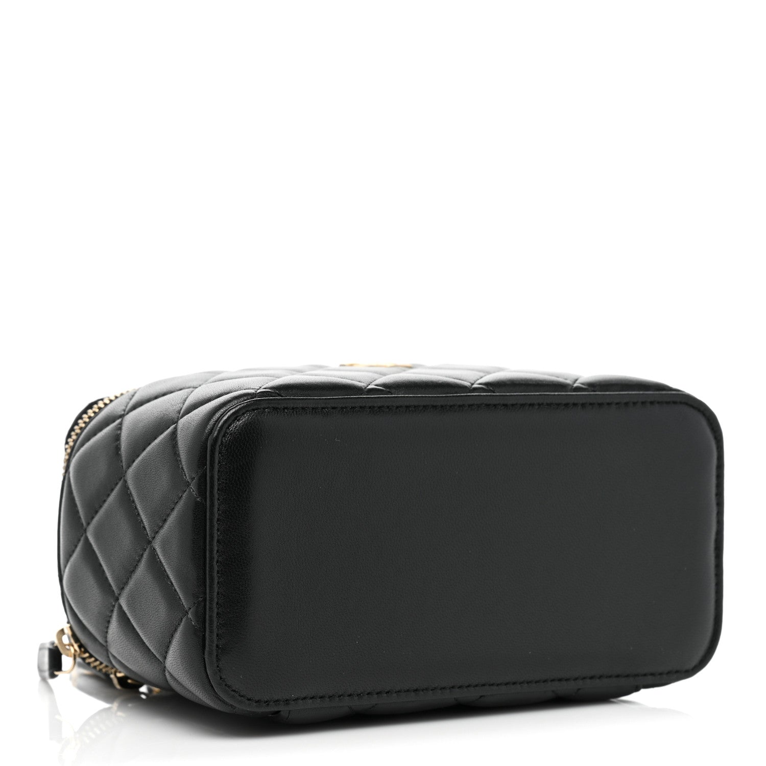 Chanel Lambskin Quilted Small Top Handle Vanity Case With Chain Black 4 of 8