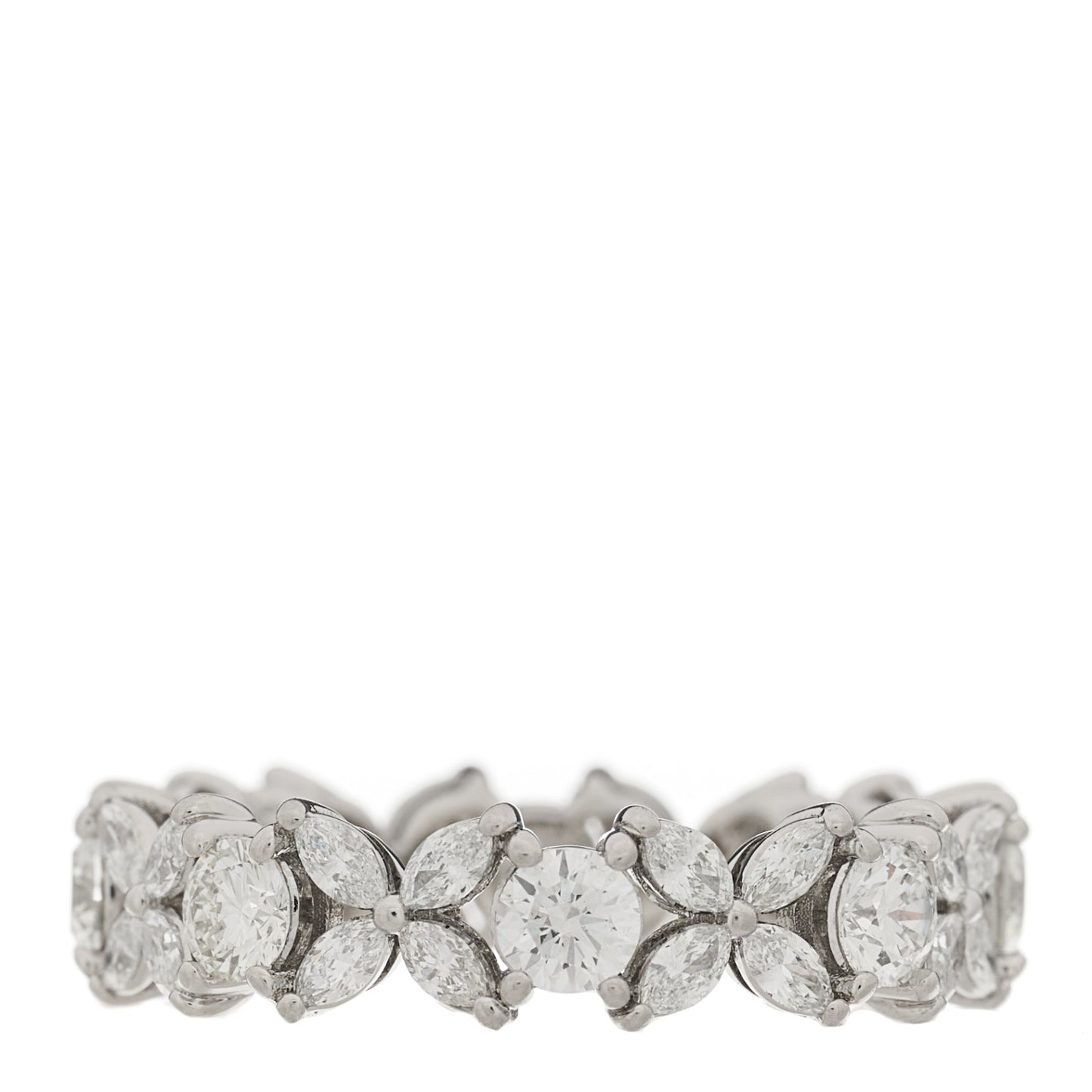 Platinum Diamond Victoria Alternating Band Ring 52 6