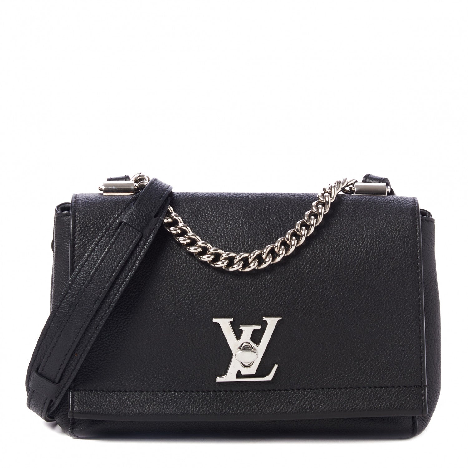 Louis Vuitton Calfskin Lockme II Chain Bag BB Black 1 of 8