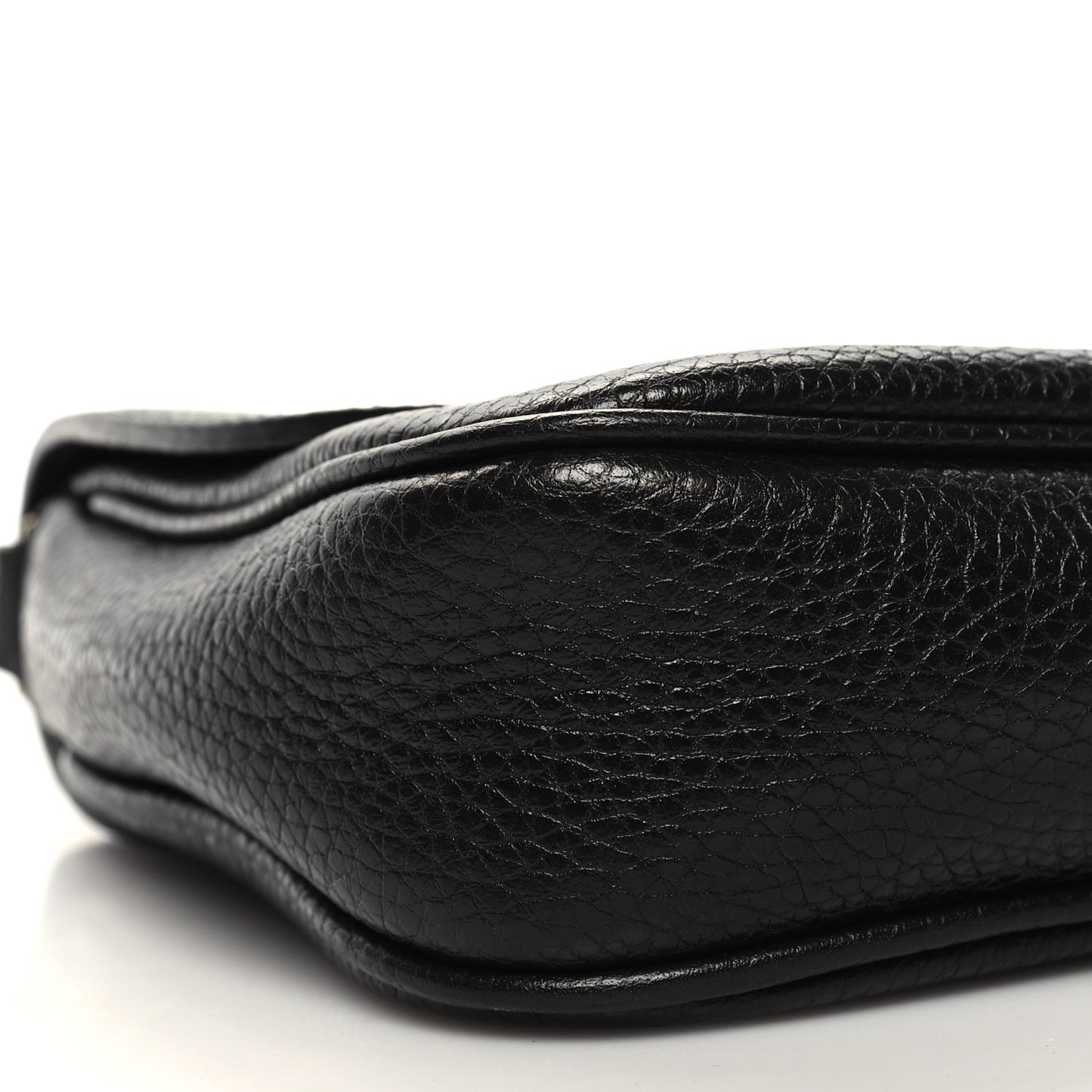 Pebbled Calfskin Medium Soho Flap Crossbody Black